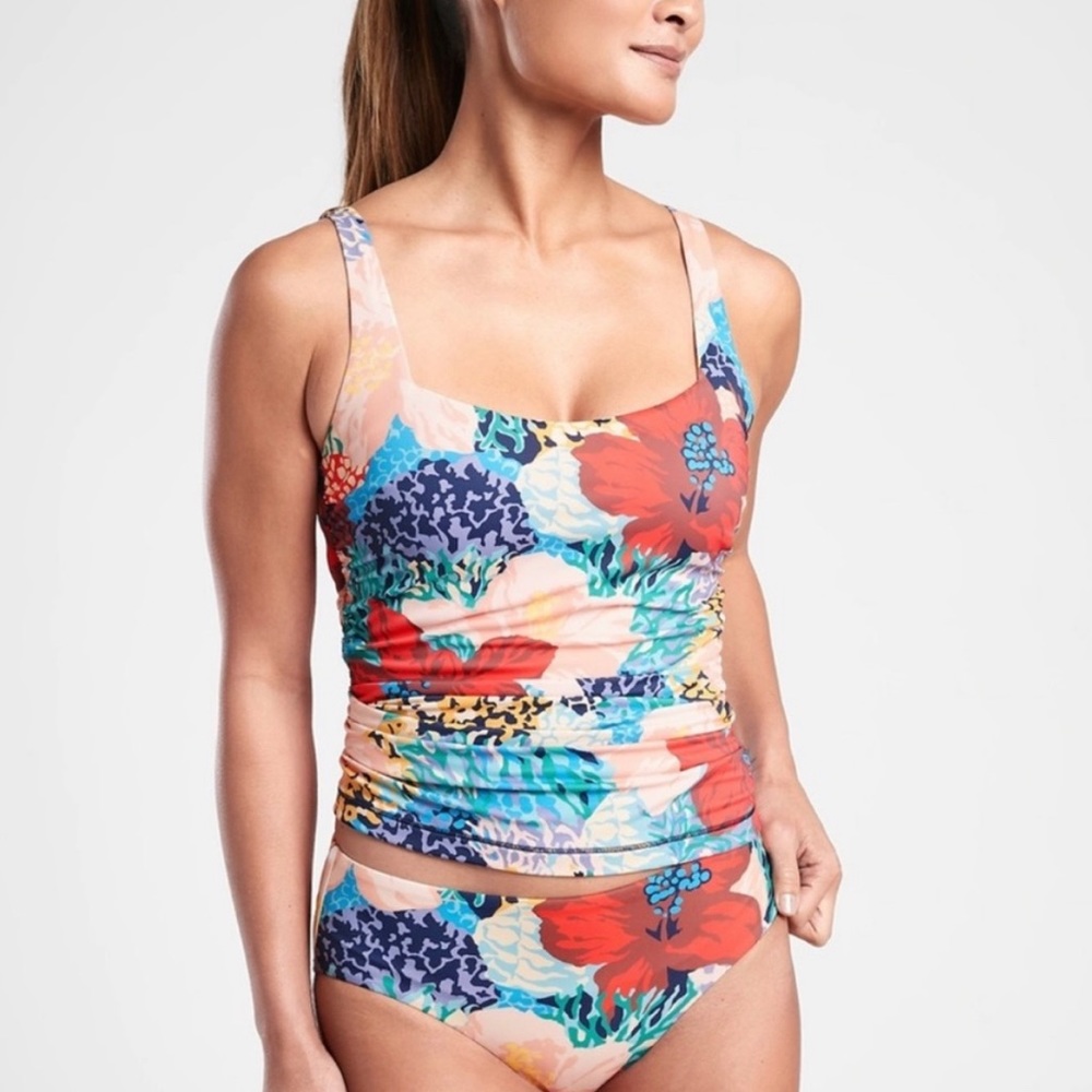 Athleta Square Neck Bra Cup Tankini sz 34 B/C